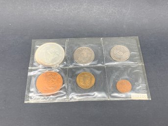 1964 Mexican Peso, 10% Silver, And Other Coinage From Mexico, All 1964, In Sealed Sleeve
