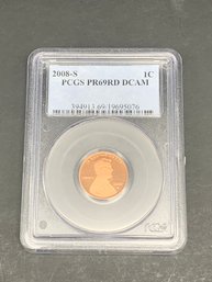 2008 - S Graded Penny, 1c, PCGS PR69RD DCAM