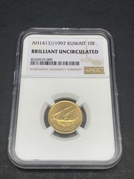 1997/AH1417 Kuwait 10F, 10 Fils, NGC Brilliant Uncirculated Coin