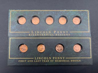 Collectible Coins Of America Presentation Cases, Lincoln Penny, Various Designs, Capsule Cases