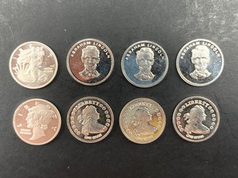 .999 Fine Silver Rounds, Draped Bust, Liberty, Mercury, Lincoln, Each Coin 1g