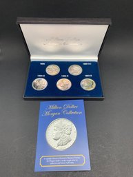 Million Dollar Morgan Collection - Set Of 5 Silver Clad Collector's Proof Coins, 7' Case