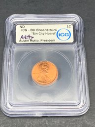 Sin City Hoard - ICG BU Broadstruck Penny, 1c, Signed By ICG President Austin Hutton