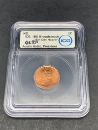 Sin City Hoard - ICG BU Broadstruck Penny, 1c, Signed By ICG President Austin Hutton