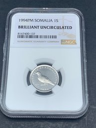 1994PM Somalia 1S, Brillian Uncirculated, NGC BU, One Somaliland Shilling