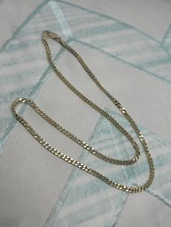 HCT Vermeil Gold Plated Sterling Silver Curb Link Chain With Lobster Claw Clasp, Marked HCT 925 Italy