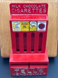 1950s Tells Vend-O-Mat Milk Chocolate Cigarettes Penny Machine , Vending Toy