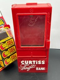 CURTISS Candies Advertising Toy Bank - Thrift Bank By Louis Marx & Co, With Unopened Cin-O-Mon Life Savers