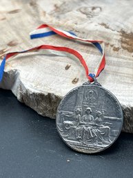 1909 American Numismatic Society Comm. Medal, Hudson-Fulton Celebration, Steamboat Run, Hudson River Discovery