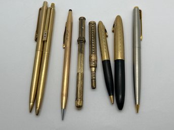 Collection Of Beautiful Gold Filled, Gold Toned And Other Old Pens And Pencils