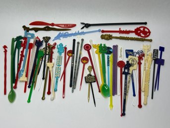 Large Swizzle Stick Collection, TWA, Casinos, Department Stores, Playboy, Vintage Barware
