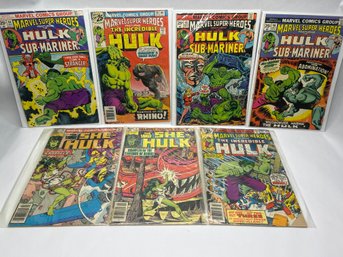 Hulk And She-Hulk Marvel Vintage Comic Books, Bagged And Boarded