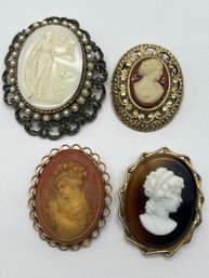 Beautiful Carved Cameo Brooch Collection