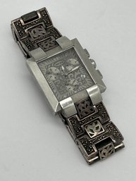 Lois Hill Sterling Silver Band Wristwatch, Water  Resistant, Square Face