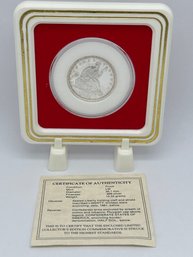 .999 Fine Confederate States 13 Star 1861 Seated Liberty Proof Copy, Collectors Edition Commemorative Coin