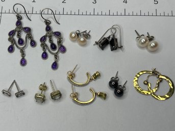 Silver Pandora Earrings, And Other Styles, Incl. Amethyst, Pearls And Hoop Earrings, 925