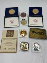 American Medals, Russian Pins, 3.5 Inch Belt Buckle, Commemorative Coins