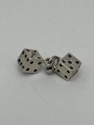 Pair Of Dice Charm, Pendant, Sterling Silver