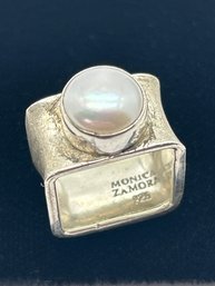 Monica Zamora Square Band Sterling Silver Ring, Size 5.5