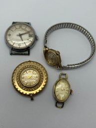 Collection Of Working Wind Up Watches, 10KRGP, Bulova And More