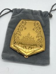 Vintage American Beauty Gold Toned Elgin Compact/powder Case And Mirror