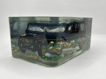 Mercedes-Benz Model Car Encased In Resin, Paperweight, Collector Decor