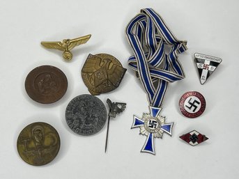Collection Of World War II, German Military Badges/ Pins/ Metals