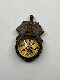 Antique Meiji-era Japanese Military Compass, Insignia/1890s, Working