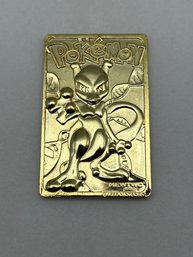 1999 MEWTWO, Gold Plated Metal Pokemon Card, Burger King Trading Card