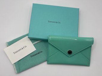 Glossy Tiffany & Co. Patent Leather Envelope Card Case With Box