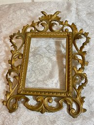 Ornate Vintage Gold-Tone Metal Picture Frame  Baroque Scroll Design