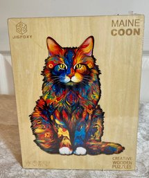 Brand New Sealed JIGFOXY Maine Coon Wooden Puzzle Colorful Cat Art Jigsaw 300pc Basswood