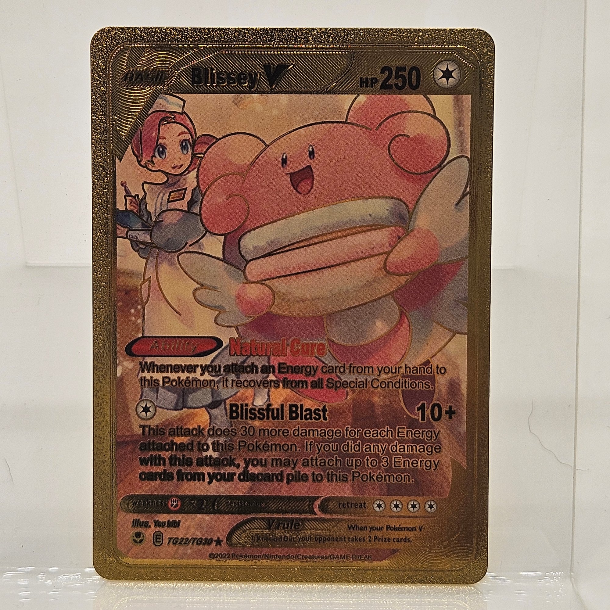 Blissey V CUSTOM Gold Pokemon Card #15268 | Auctionninja.com