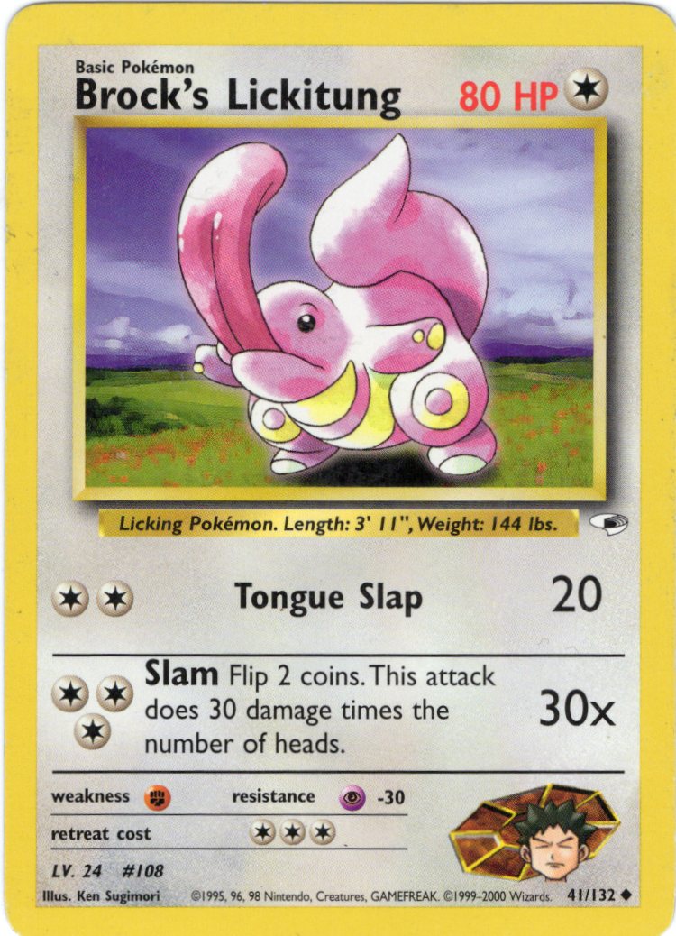 Brock's Likitung Gym Heroes Series Vintage Pokemon Card #6764 |  Auctionninja.com