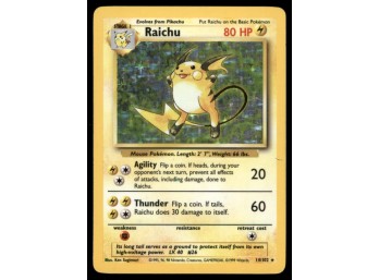 Raichu Base Set #014/102 Holo Pokemon Card