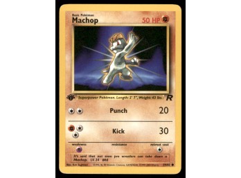 Machop 1st Edition Team Rocket Pokemon Card