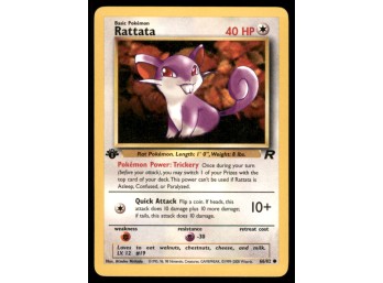 Rattata 1st Edition Team Rocket Pokemon Card