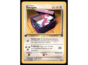 Porygon 1st Edition Team Rocket Pokemon Card