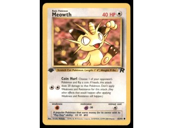 Meowth 1st Edition Team Rocket Pokemon Card