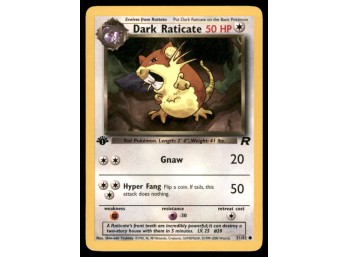 Dark Raticate 1st Edition Team Rocket Pokemon Card