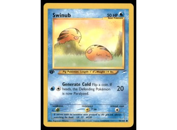Swinub 1st Edition Pokemon Card Neo