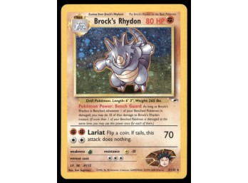 Brock's Rhydon Gym Heroes #002/132 Holo Pokemon Card