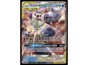 Blastoise & Piplup GX SM - Cosmic Eclipse #38/236 Holo Pokemon Card