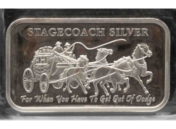 Vintage Stagecoach Silver 1oz Divisible Silver Bar