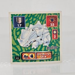 Rhyhorn Pokemon Amada Seal Sticker 1998 Japanese Rare