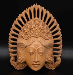 Indonesian Wood Carving Mask Of Dancer