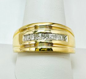 Natural Diamond Mens Ring, 14KT Yellow Gold'# 2405