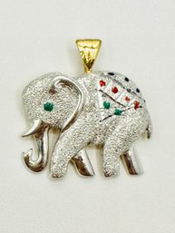 14KT 2- Tone Gold Elephant Pendant'# 2435