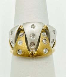 Natural Diamond Ring,14KT 2-Tone Gold'# 2433