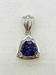 14KT White Gold, Amethyst Pendant  # 2703